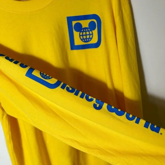 Disney Parks Walt Disney World Unisex Yellow/Blue Long Sleeve Shirt M - Picture 5 of 6